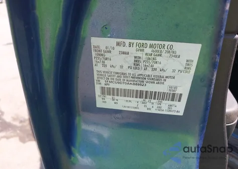 2010 Ford Escape Xlt z USA, uszkodzony, nr VIN 1FMCU9D70AKB89523